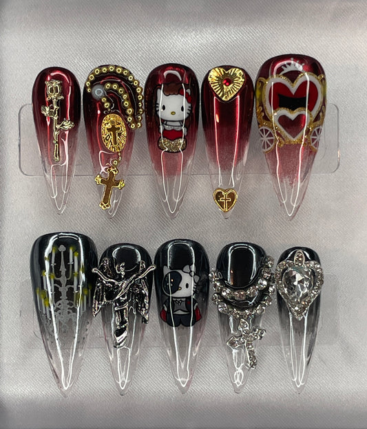 Hello Kitty x Phantom of the Opera Press-On Nails